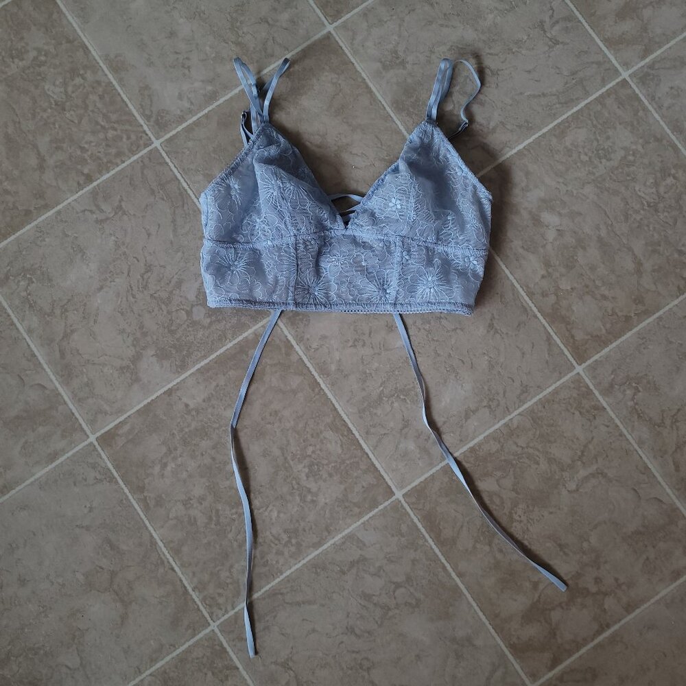 NWOT Baby Blue Aerie Corset-Lace Bralette